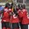 PLYMOUTH, MICHIGAN - APRIL 3: Switzerland's Lara Stalder #7 is congratulated by teammates after making it 1-0 in the first period against Germany during preliminary round action at the 2017 IIHF Ice Hockey Women's World Championship. (Photo by Minas Panagiotakis/HHOF-IIHF Images)

